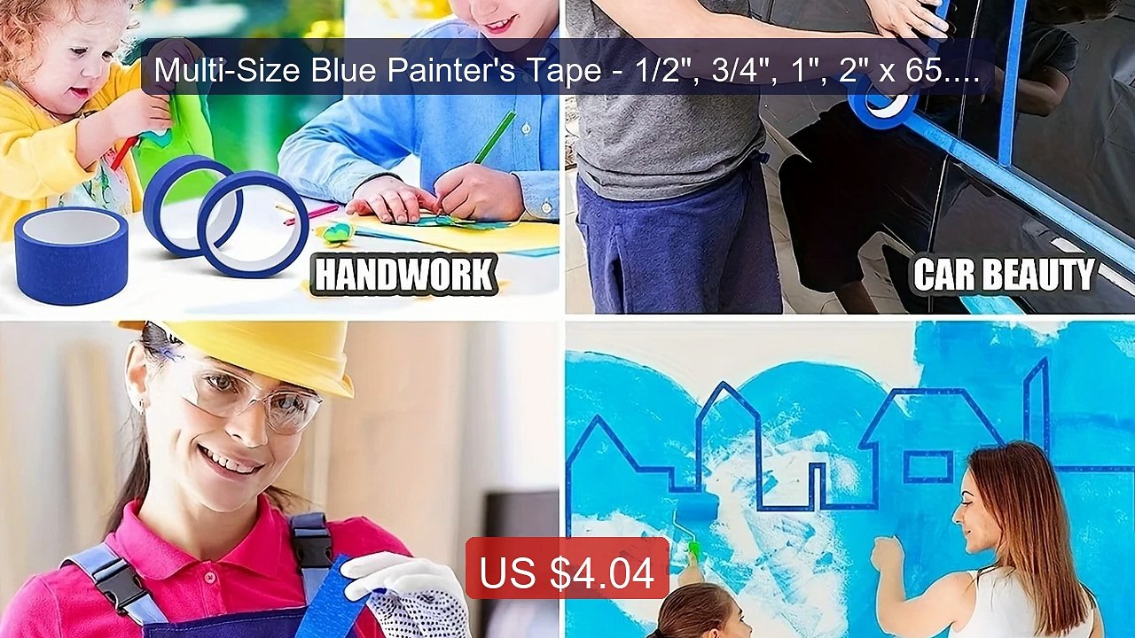 Multi-Size Blue Painter's Tape - 1/2", 3/4", 1", 2" x 65.6ft, High... -- Best Deal 2026 | Shop Now!