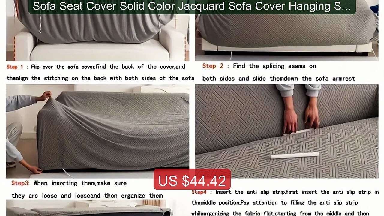 Sofa Seat Cover Solid Color Jacquard Sofa Cover Hanging Sof... -- Top Pick 2026 | Unbeatable Price!