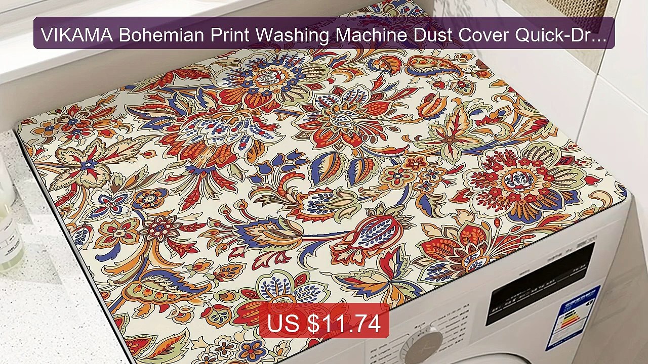 VIKAMA Bohemian Print Washing Machine Dust Cover Quick-Drying,... -- Best Buy 2026 | Great Quality!