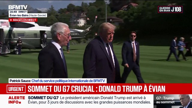 Sommet du G7: l'hélicoptère de Donald Trump atterrit à Évian