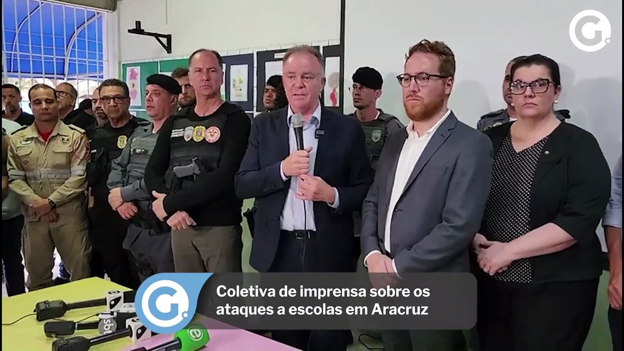 Coletiva de imprensa sobre os ataques a escolas em Aracruz