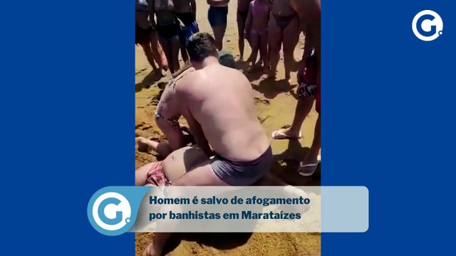 Homem é salvo de afogamento por banhistas em Marataízes