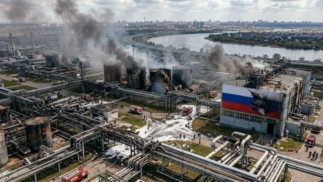 Ukraine Strikes Russian Refineries During National Holiday with Extensive Drone Assault