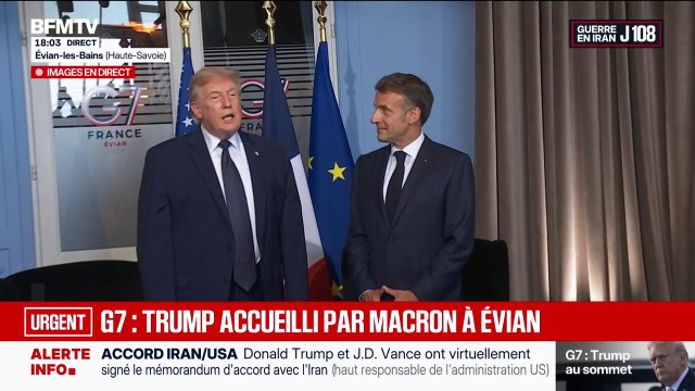 Sommet du G7: Donald Trump accueilli par Emmanuel Macron à Évian