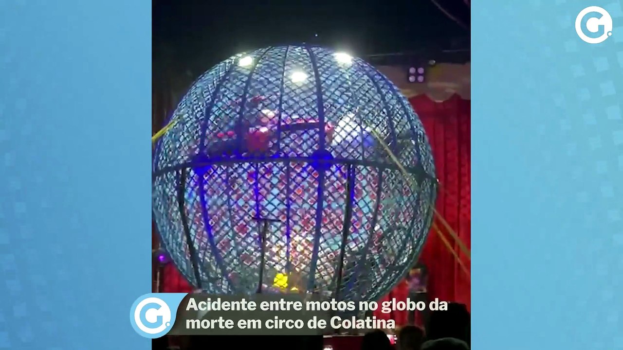 Acidente entre motos no globo da morte em circo de Colatina