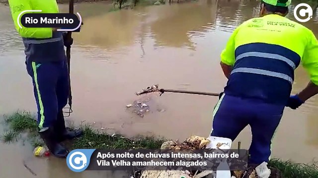 Após noite de chuvas intensas, bairros de Vila Velha amanhecem alagados