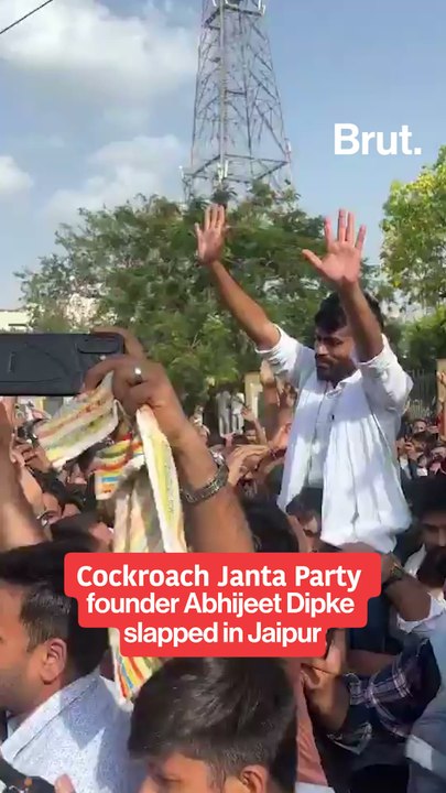 Cockroach Janta Party founder Abhijeet Dipke slapped during protest in Jaipur