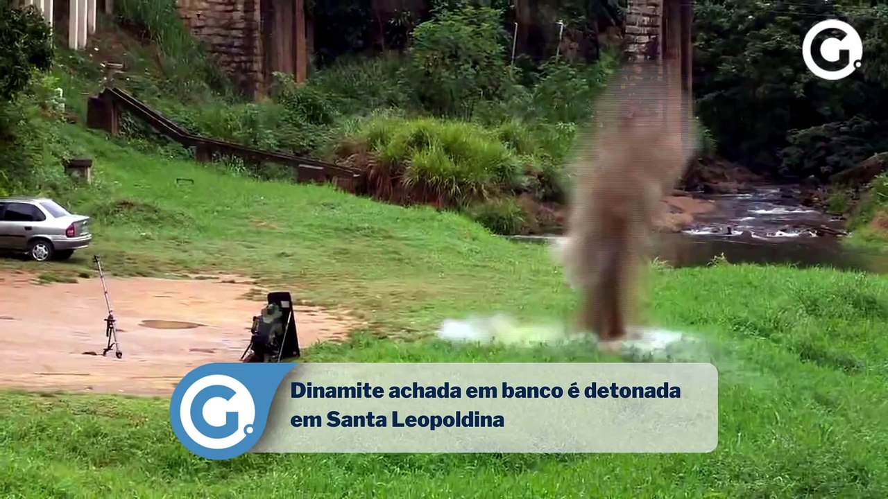 Dinamite achada em banco é detonada em Santa Leopoldina