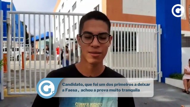 Candidato, que foi um dos primeiros a deixar a Faesa , achou a prova muito tranquila