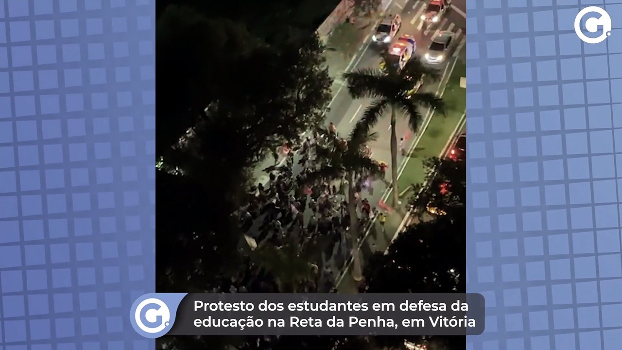 Protesto dos estudantes em defesa da educação na Reta da Penha, em Vitória