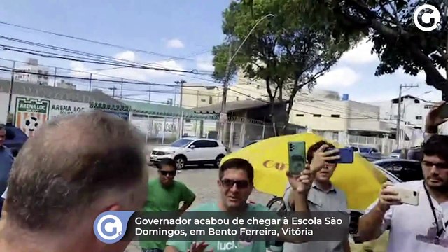 Governador acabou de chegar à Escola São Domingos, em Bento Ferreira, Vitória