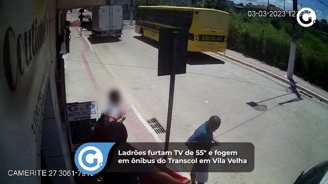 Ladrões furtam TV de 55 e fogem em ônibus do Transcol em Vila Velha