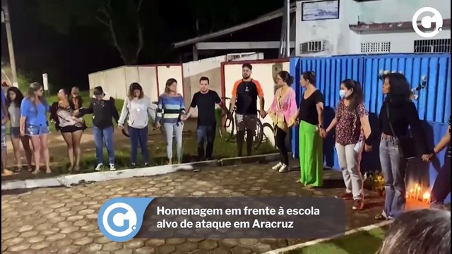 Homenagem em frente à escola alvo de ataque em Aracruz