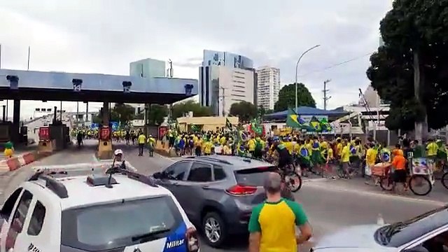 Terceira Ponte é fechada para ato de manifestantes bolsonaristas