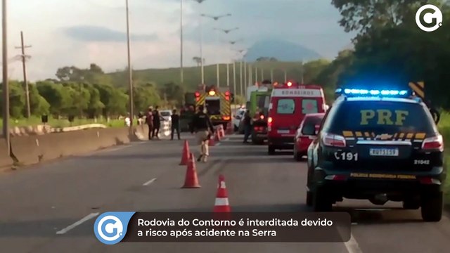Rodovia do Contorno é interditada devido a risco após acidente na Serra