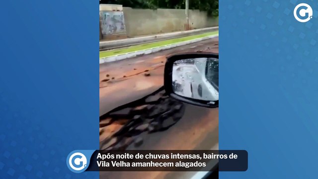 Asfalto destruído em Marcílio de Noronha, Viana, após noite de chuva intensa