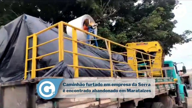 Caminhão furtado em empresa da Serra é encontrado abandonado em Marataízes