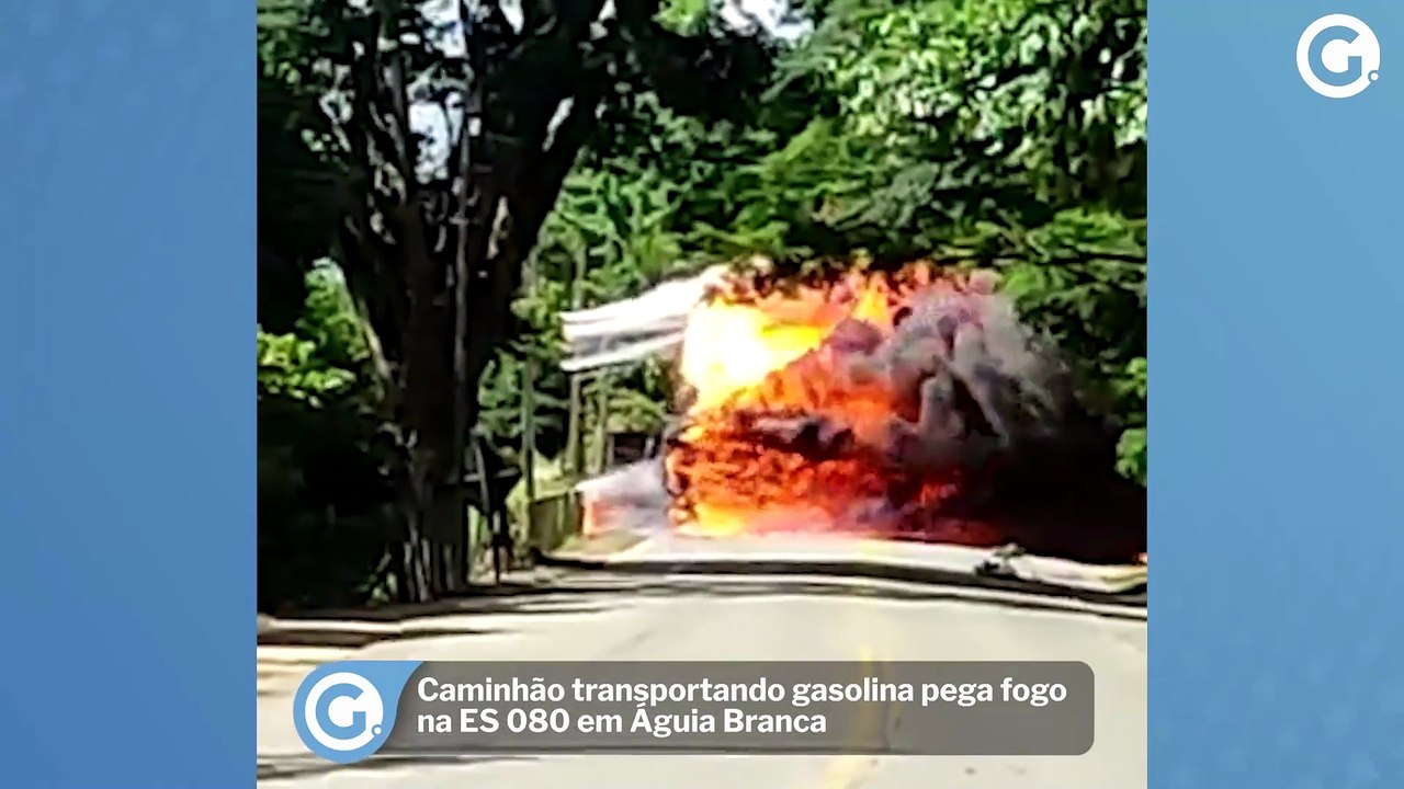Caminhão transportando gasolina pega gasolina na ES 080 em Águia Branca