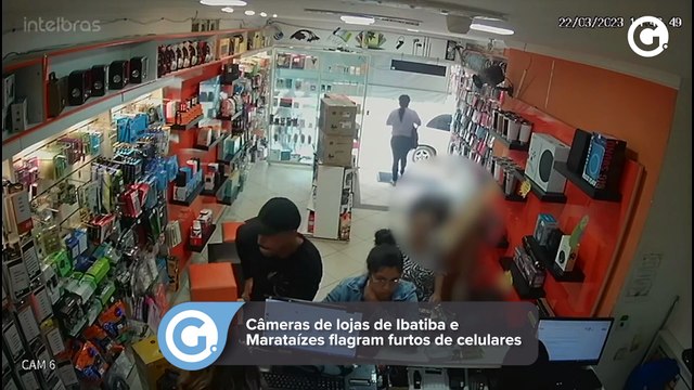 Câmeras de lojas de Ibatiba e Marataízes flagram furtos de celulares