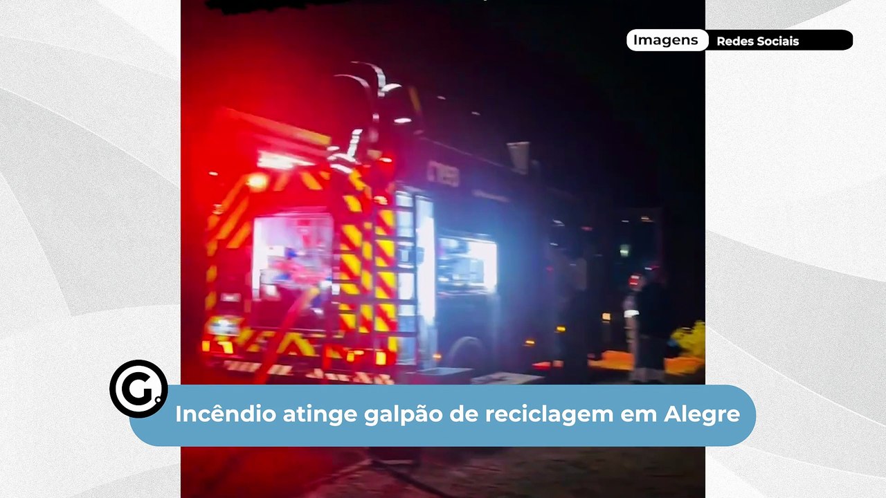 Incêndio atinge galpão de reciclagem em Alegre