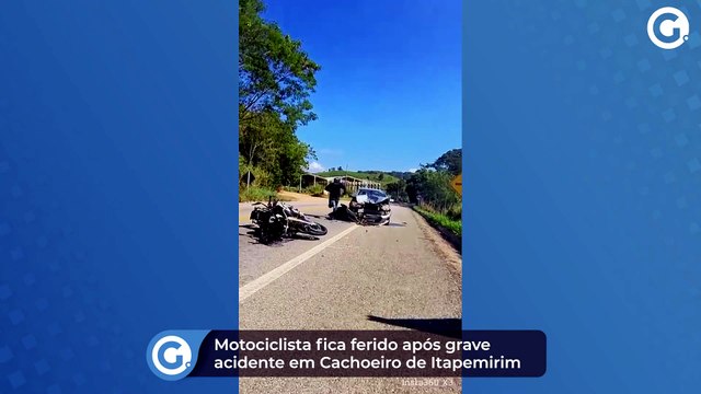 Motociclista fica ferido após grave acidente em Cachoeiro de Itapemirim