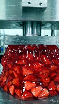 Hydraulic Press Crushing Strawberries 🍓💥 Extreme Satisfying Food Crush