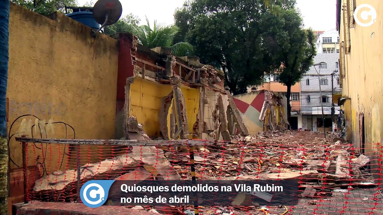 Quiosques demolidos na Vila Rubim no mês de abril