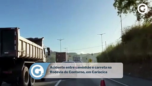 Acidente entre caminhão e carreta na Rodovia do Contorno, em Cariacica