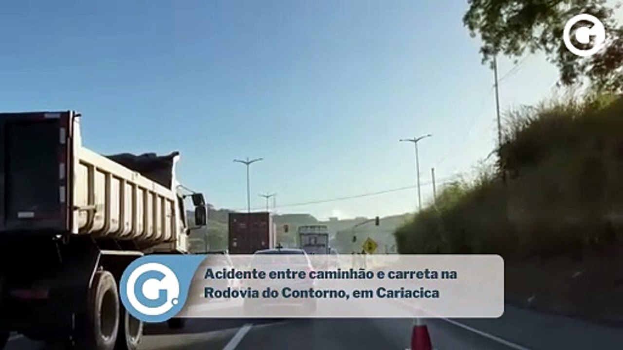 Acidente entre caminhão e carreta na Rodovia do Contorno, em Cariacica