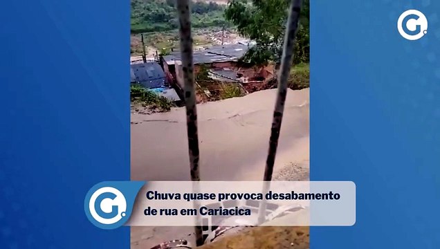 Chuva quase provoca desabamento de rua em Cariacica