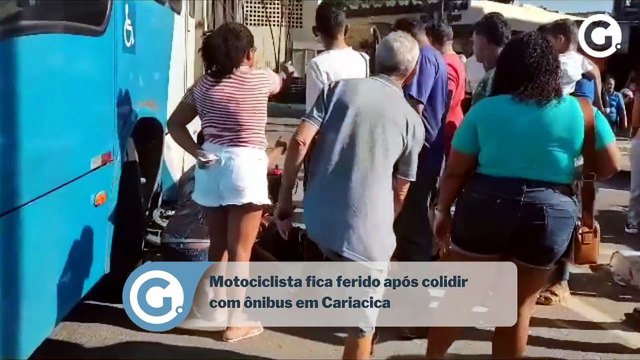Motociclista fica ferido após colidir com ônibus em Cariacica