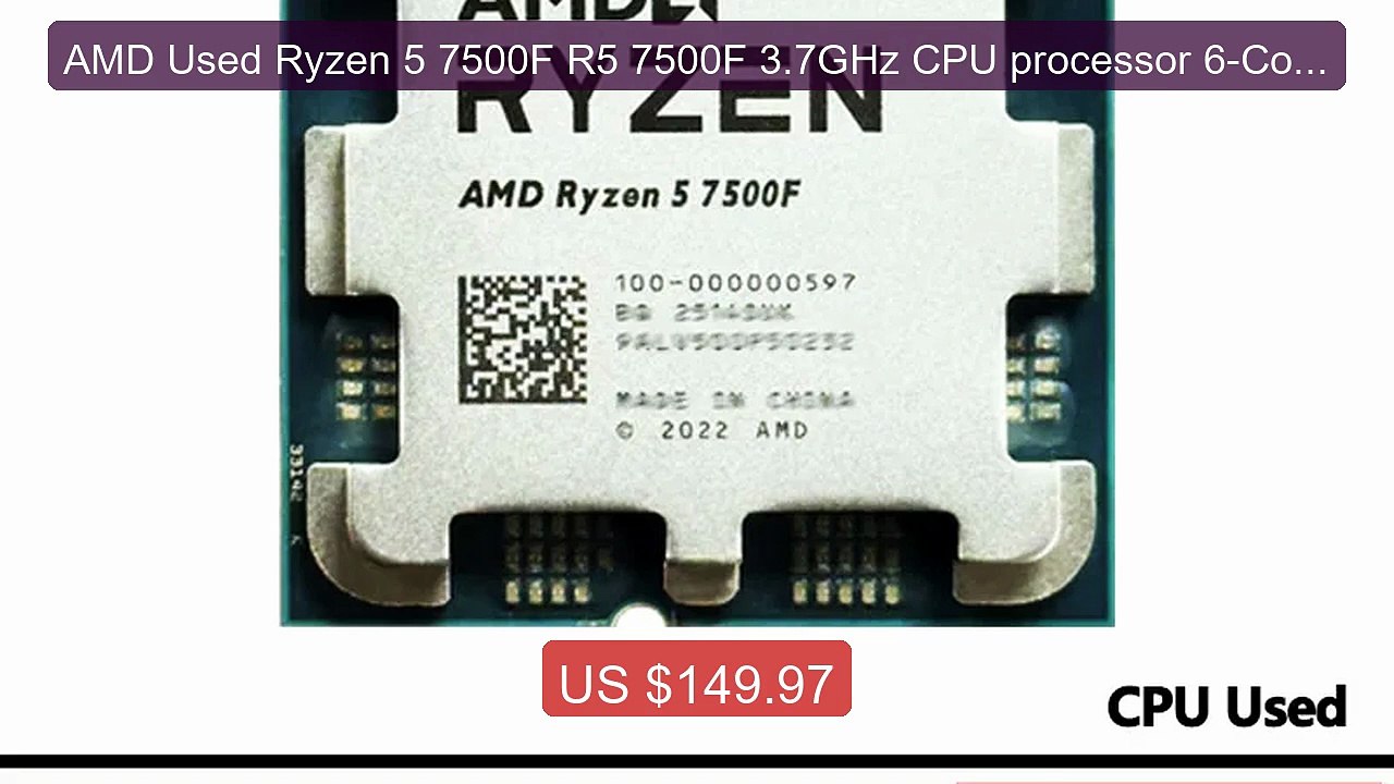 AMD Used Ryzen 5 7500F R5 7500F 3.7GHz CPU processor 6-Core 12... -- Hot Deal 2026 | Limited Offer!