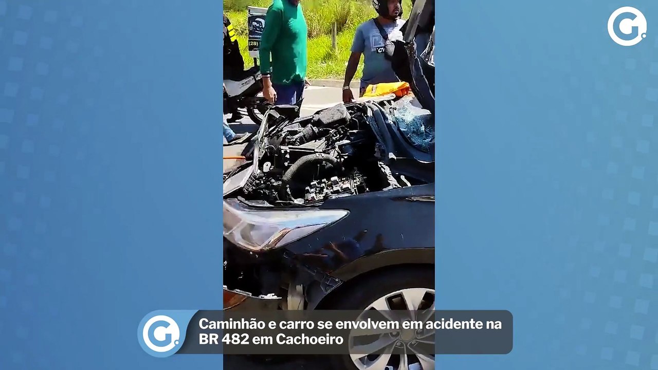 Caminhão e carro se envolvem em acidente na BR 482 em Cachoeiro