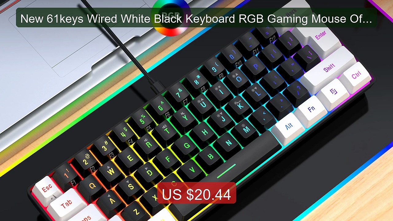 New 61keys Wired White Black Keyboard RGB Gaming Mouse Office Kit ... -- Best Deal 2026 | Shop Now!