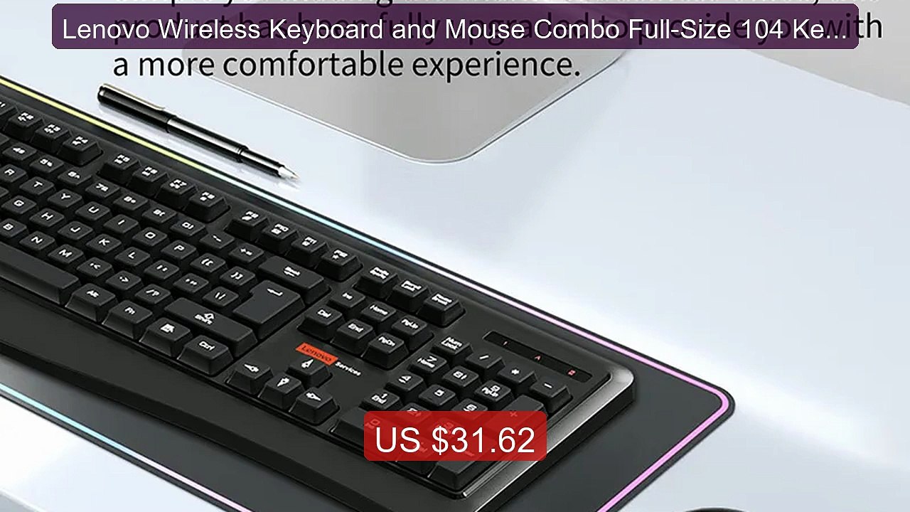 Lenovo Wireless Keyboard and Mouse Combo Full-Size 104 Key Qu... -- Amazing Value 2026 | Must Have!