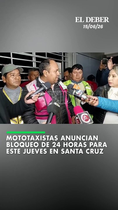 Los mototaxistas de Santa Cruz anunciaron un bloqueo de 24 horas para este jueves, en protesta porque sus demandas aún no han sido atendidas. Entre sus principales pedidos está el resarcimiento por los daños que, según denuncian, sufrieron sus motorizados