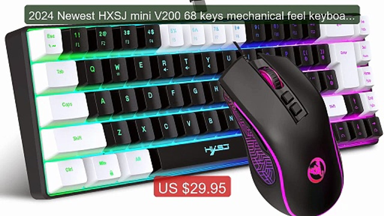 2024 Newest HXSJ mini V200 68 keys mechanical feel keyboard co... -- Hot Deal 2026 | Limited Offer!
