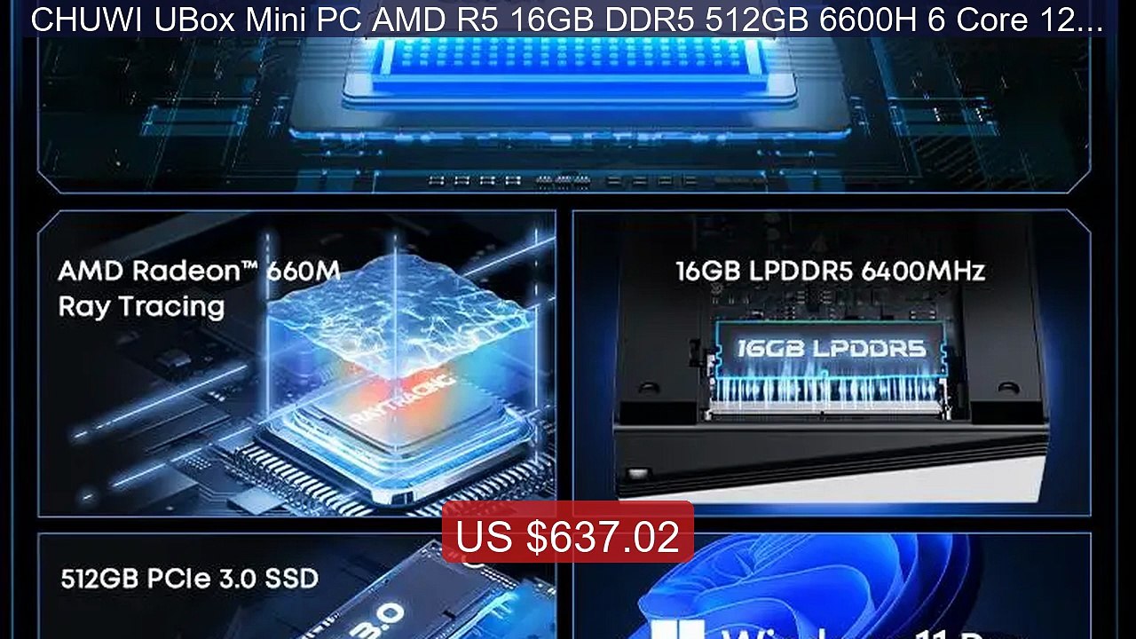 CHUWI UBox Mini PC AMD R5 16GB DDR5 512GB 6600H 6 Core 12 Thre... -- Hot Deal 2026 | Limited Offer!