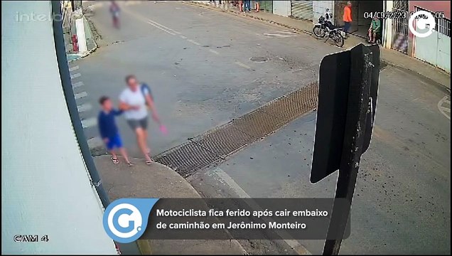 Motociclista fica ferido após cair embaixo de caminhão em Jerônimo Monteiro