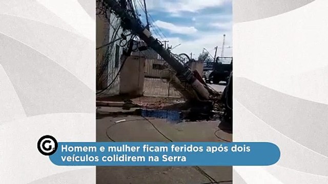 Homem e mulher ficam feridos após dois veículos colidirem na Serra
