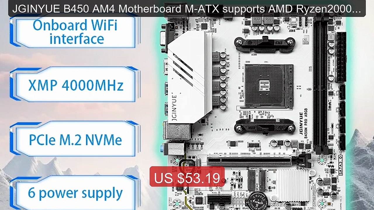 JGINYUE B450 AM4 Motherboard M-ATX supports AMD Ryzen2000-5000... -- Best Buy 2026 | Great Quality!
