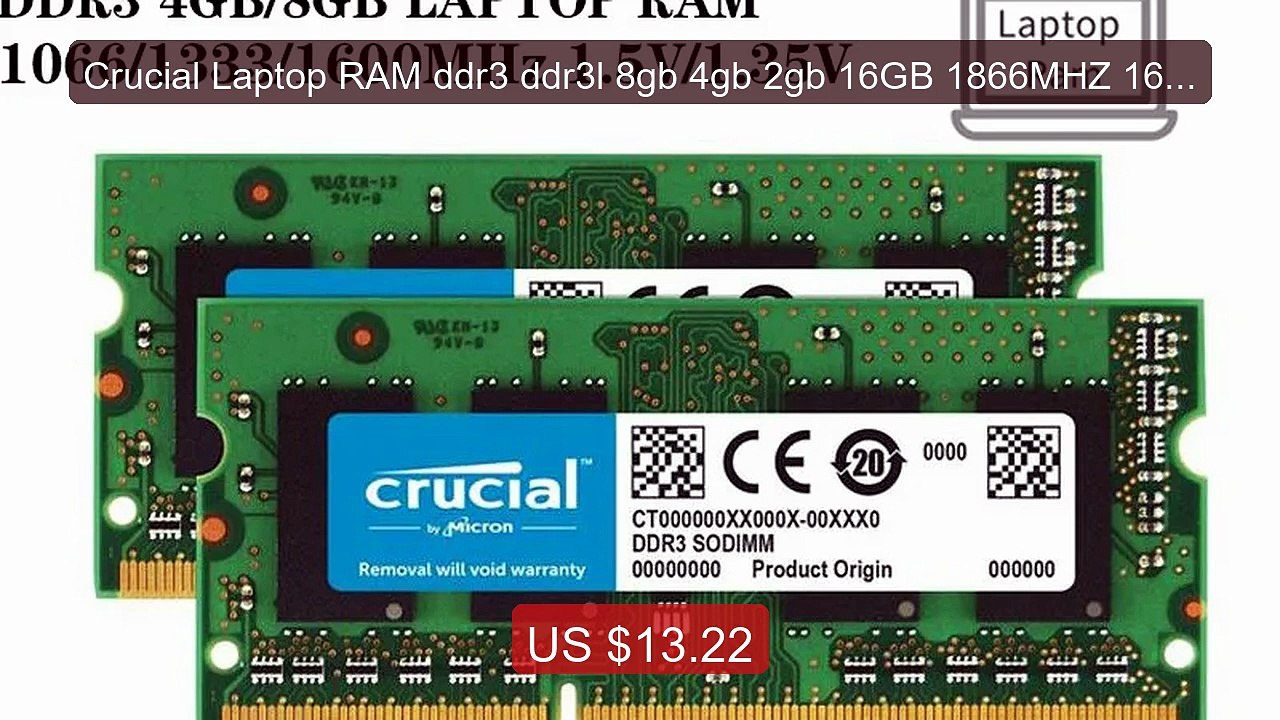 Crucial Laptop RAM ddr3 ddr3l 8gb 4gb 2gb 16GB 1866MHZ 1600mh... -- Amazing Value 2026 | Must Have!
