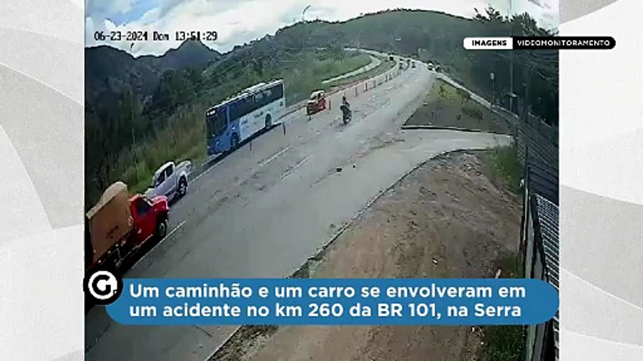 Um caminhão e um carro se envolveram em um acid...
