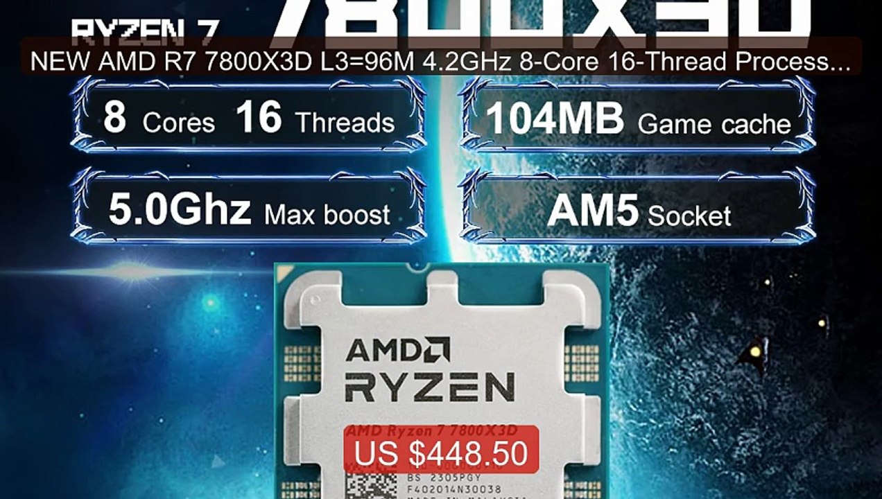 NEW AMD R7 7800X3D L3=96M 4.2GHz 8-Core 16-Thread Processor 12... -- Best Buy 2026 | Great Quality!