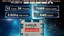 NEW AMD R9 9900X L3=64M 4.4GHz 12-Core 24-Thread Processor 120W Ryz... -- Top Rated 2026 | Buy Now!