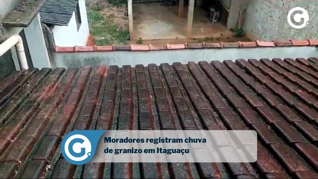 Moradores registram chuva de granizo em Itaguaçu