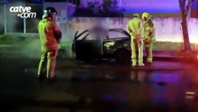 Possível vazamento de combustível termina com carro consumido por incêndio em Toledo
