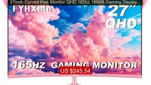 27inch Curved Pink Monitor QHD 165hz 1800R Gaming Display HDR... -- Amazing Value 2026 | Must Have!