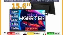 HGFRTEE 15.6 Inch Portable Monitor, FHD-IPS Laptop External Se... -- Best Buy 2026 | Great Quality!