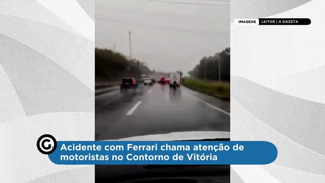 Acidente com Ferrari chama atenção de motoristas no Contorno de Vitória